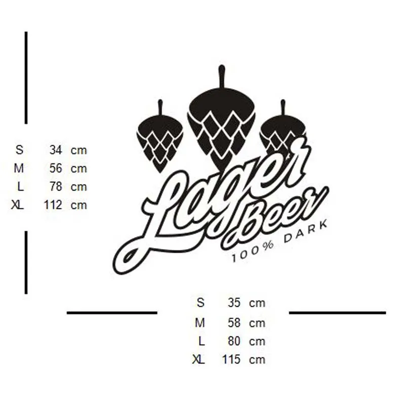 Beer Bar Sticker Lager Beer 100% Dark Smooth Vintage Funny Shop Decor Sign Retro Bar Pub Poster Decal Vivyl