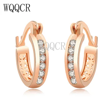 

WQQCR 925 Silver Color Flower Eight-Color Selection Earrings Large Hollow Earrings Rose Gold Exquisite Jewelry Gift For Women
