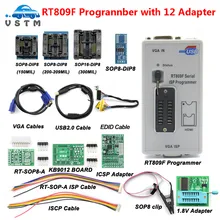 Rt809f serial isp programador ferramenta + 12 itens 1.8v adaptador clipe de teste sop8 isp cabo eprom flash vga isp frete grátis