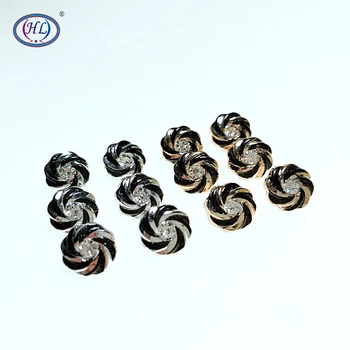 

HL 30/50/150pcs 10mm Gold/Silver Color Plating Buttons With Rhinestone Shank DIY Apparel Sewing Accessories Shirt Buttons