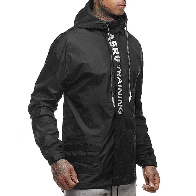Мужская модная весенне осенняя водонепроницаемая куртка на молнии с карманами и