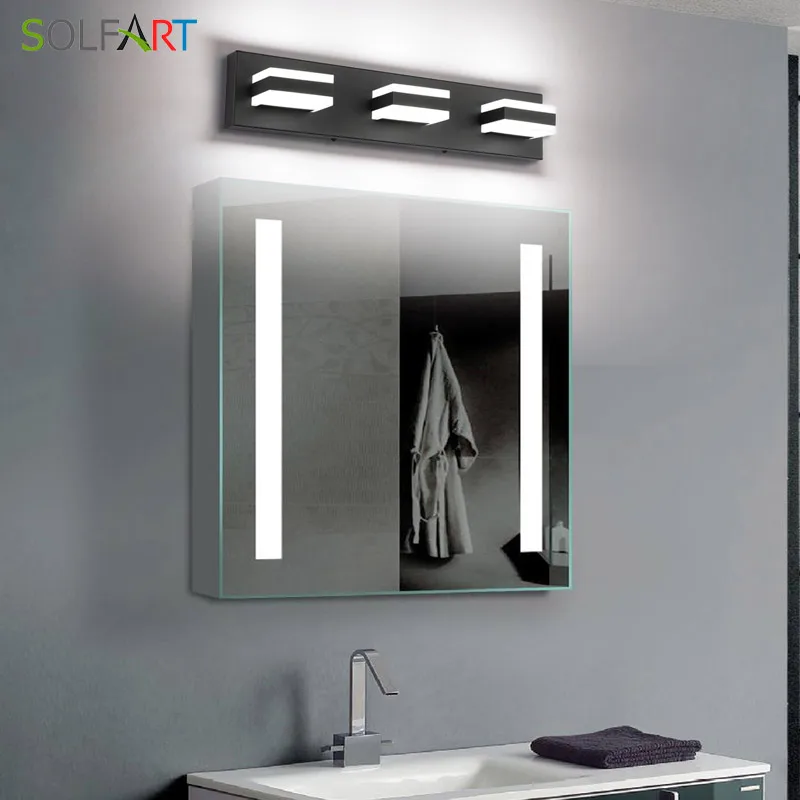 ModernBlackBathroomVanityLightsOverMirror4LightsAcrylicBath