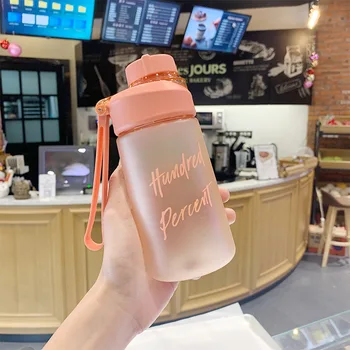 

Nordic Summer Water Bottles with Straw Sport Silicon Bottle Water Drink Letter Gift Botellas Para Agua Camping Equipment AC50SP