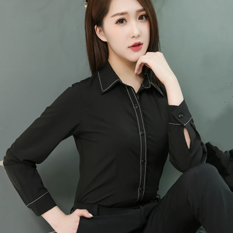 Black work shirt womens plus size Clearance
