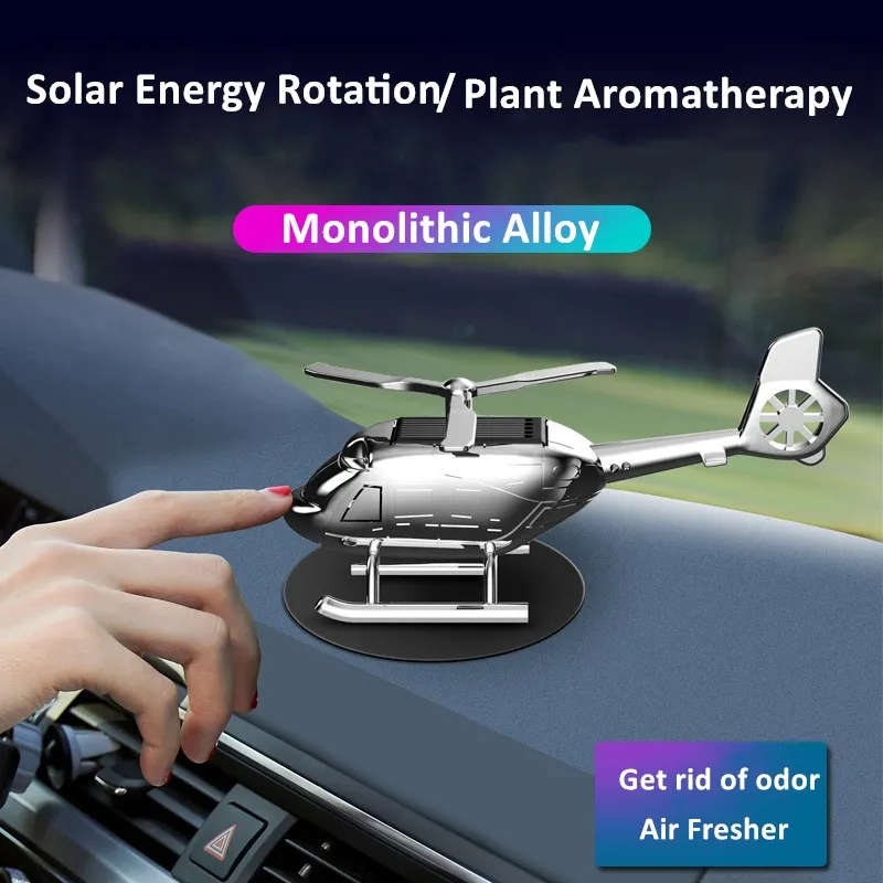 

Solar Energy Airplane Shape Plant Aromatherapy Creative Metal Car Air Freshener Parfum Flavoring for Auto Interior Accessories