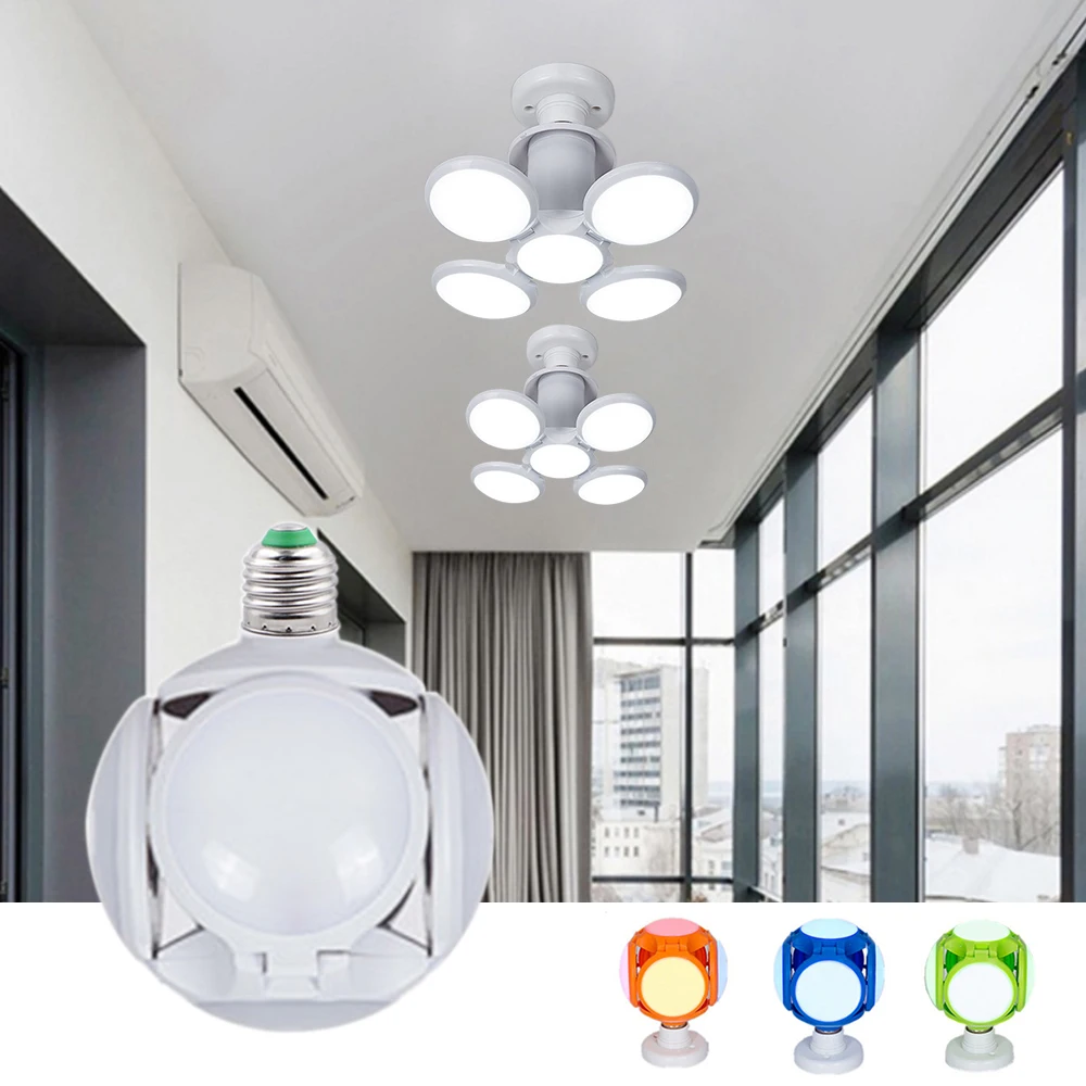

AC85-265V 30W LED Folding Pendant lamp 360 Degree Football UFO Indoor Lighting Fixture E27 Energy-saving Foot Tile LED Lamp