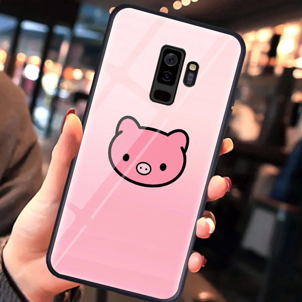 Милый мультяшный стеклянный чехол с короной для Samsung Galaxy S8 S9 S10 Plus Lite S6 S7 Edge Note 8 9