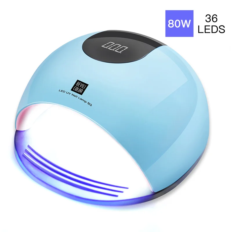 Bevili цвет 80 Вт шт светодиоды для ногтей УФ лампа Сушилка для ногтей Sun5 36 для всех гель-маникюр Гель-лак для нейл-арта лак с авто Smart Sens