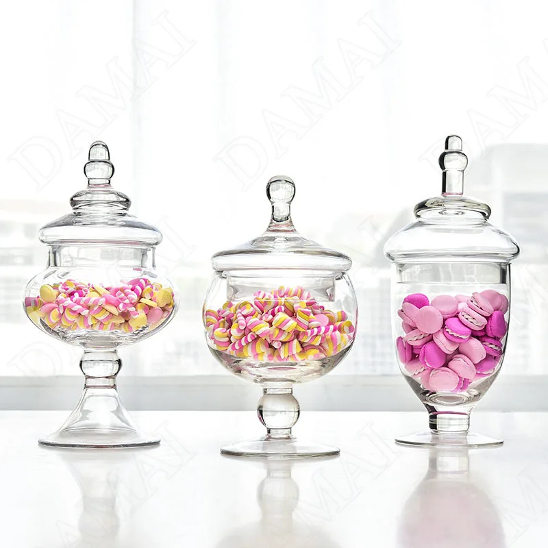 Glass Candy Jar Bottle Storage Decorate Glass Jar Candy Crystal