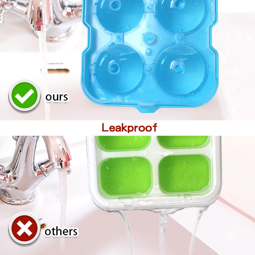 2021 new Buy 1 Get 1 3 colors 6 holes 4.5 X 4.5 cm diameter food grade plastic DIY ice cube tray making ice ball moldIce