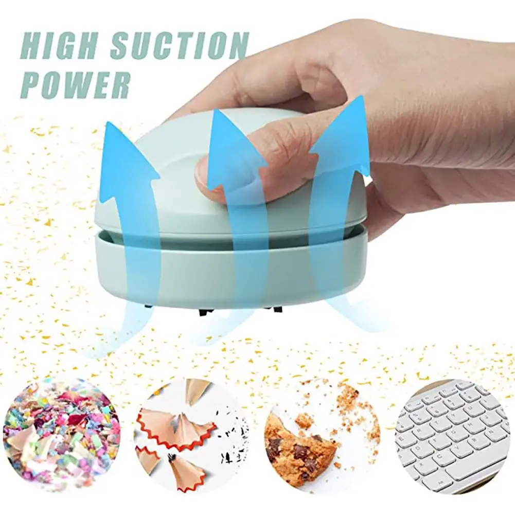 Cordless Robot Vacuum Cleaner Mini Desktop Portable Vacuum Cleaner Mobile Cordles Cleaner Hand-held Table Dust Sweeper USB Charge