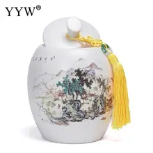 Керамическая чайная коробка Круглые Ящики для хранения Ящики для чая упаковка-органайзер контейнер банка с китайским чаем керамическая банка