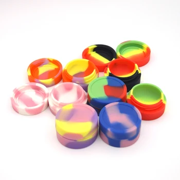 

1 X 7ml Wax Dry Herb Jars Dab Round Shape Silicone Container Non Solid Color for Dry Herb Atomizer AGO Oil Wax Jar