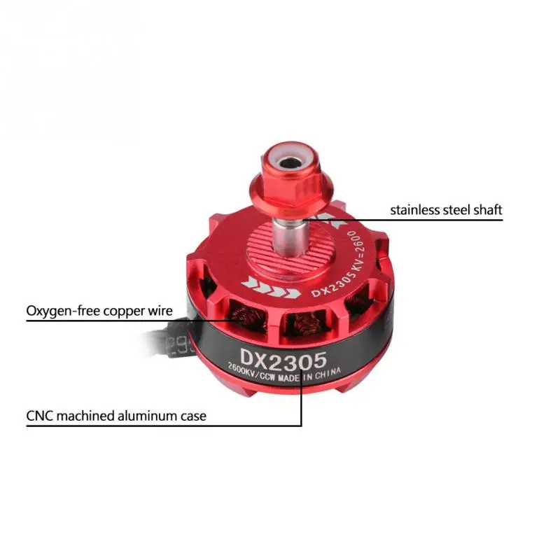 

Hot 4pcs DX2305 2600KV 2-4S Brushless Motor for 210 220 250 RC Racing FPV Drone CNC machined aluminum Metal and Magnet Motor RC
