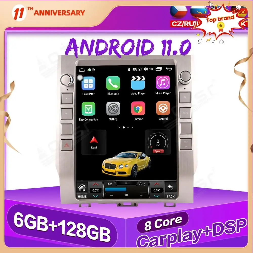 

Android11 Car GPS Navigation For Toyota Tundra 2013-2020 Auto Stereo Multimedia Radio Video Player Carplay Tape Headunit DSP