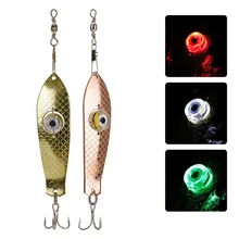 LED Deep Drop Underwater Spoon Shape Fishing Squid Fish Lure Light Flashing Fishing Lure Lamp For Attracting Fish Luminous Bait