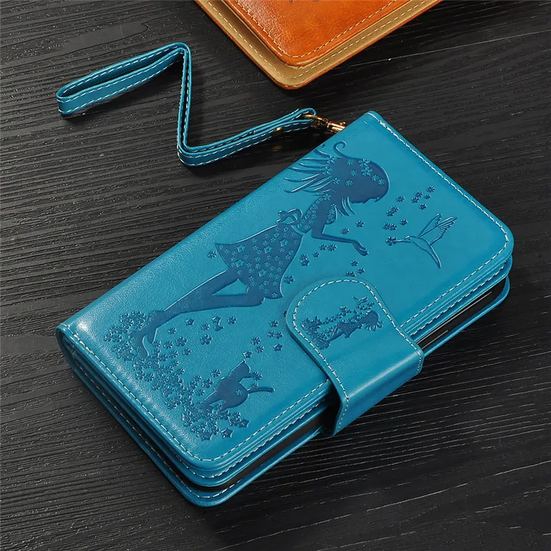 

Tikitaka Girl Pattern Wallet Phone Case For iPhone XR XS X XS Max Card Stand Leather Cover For iPhone 7 8Plus 6 Plus 6s Coque