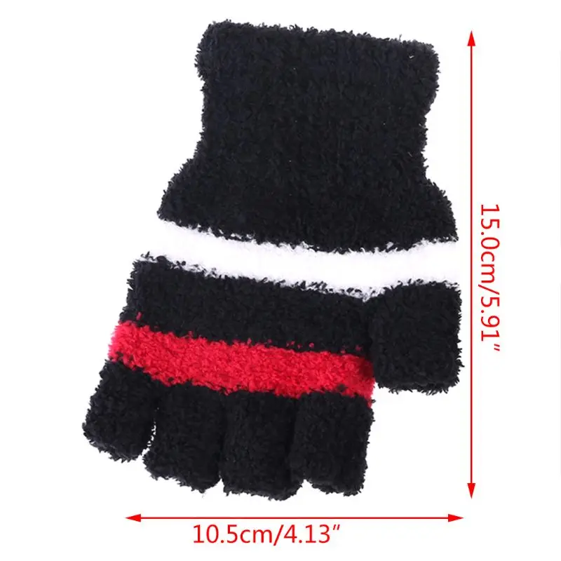 Women Men USB Powered Stripes Electric Heated Gloves Thicken Warm Fingerless Hand Warmer Motorcycle Laptop Computer Mittens A69C