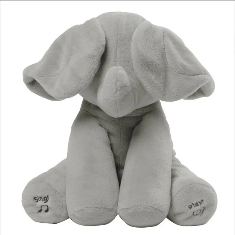 Esconder e Procurar Elefante Cinzento Brinquedo Elétrico Orelhas Mover Música Bebê Gato Calmante Boneca Primeira Infância Educação 11 Brinquedos e hobbies