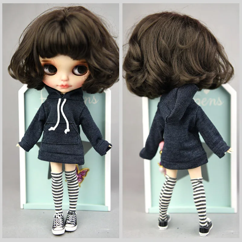 Модная Толстовка ручной работы для куклы Blythe, свитер, наряды, модная одежда для куклы Blyth, топ для куклы, детская игрушка 1/6, аксессуары для куклы