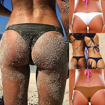

Women Sexy Bottoms Swimsuit Bikini Swimwear Cheeky Thong V Swim Trunks FJWL