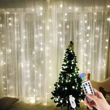

LED String Lights Christmas Fairy Light USB Remote Curtain Light 3M Garland For New Year Wedding Window Outdoor Home Decoration
