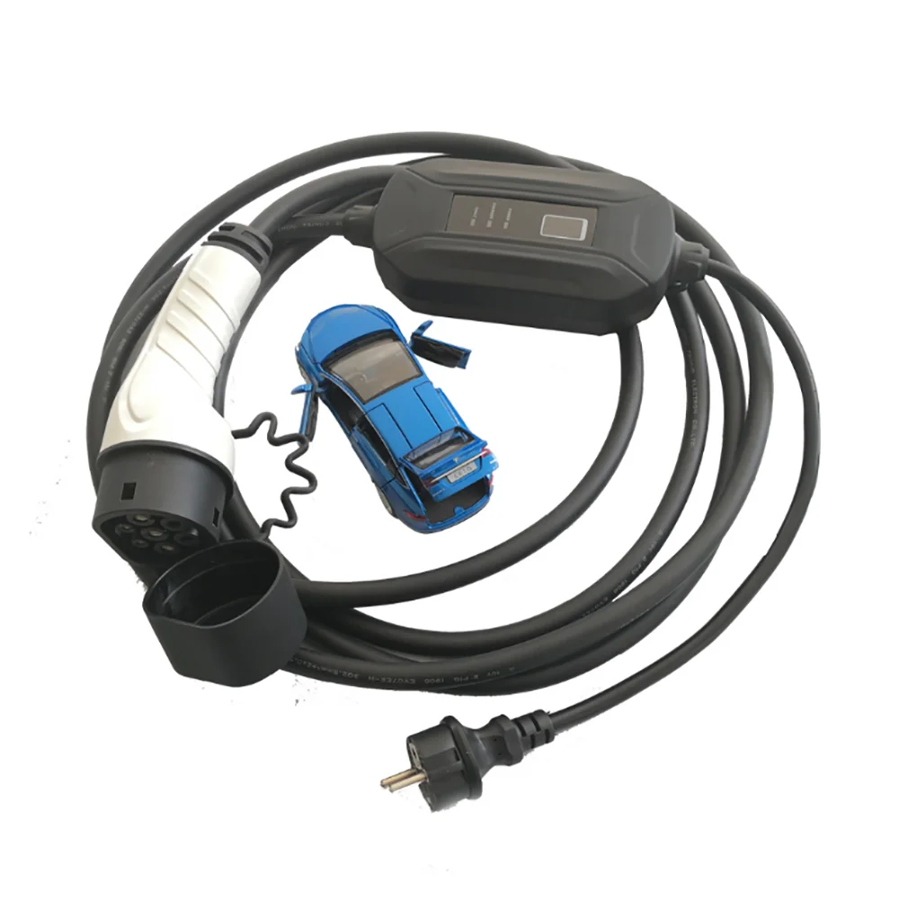 16A Type2 EV зарядное устройство 5Mschuko plug250v литиевая батарея 100% Чистая медь pc оболочка
