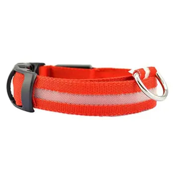 

Fluorescent Collars Pet Supplies LED Light up Dog Collar Pet Night Safety Bright Flashing Adjustable Nylon Leash Dogs
