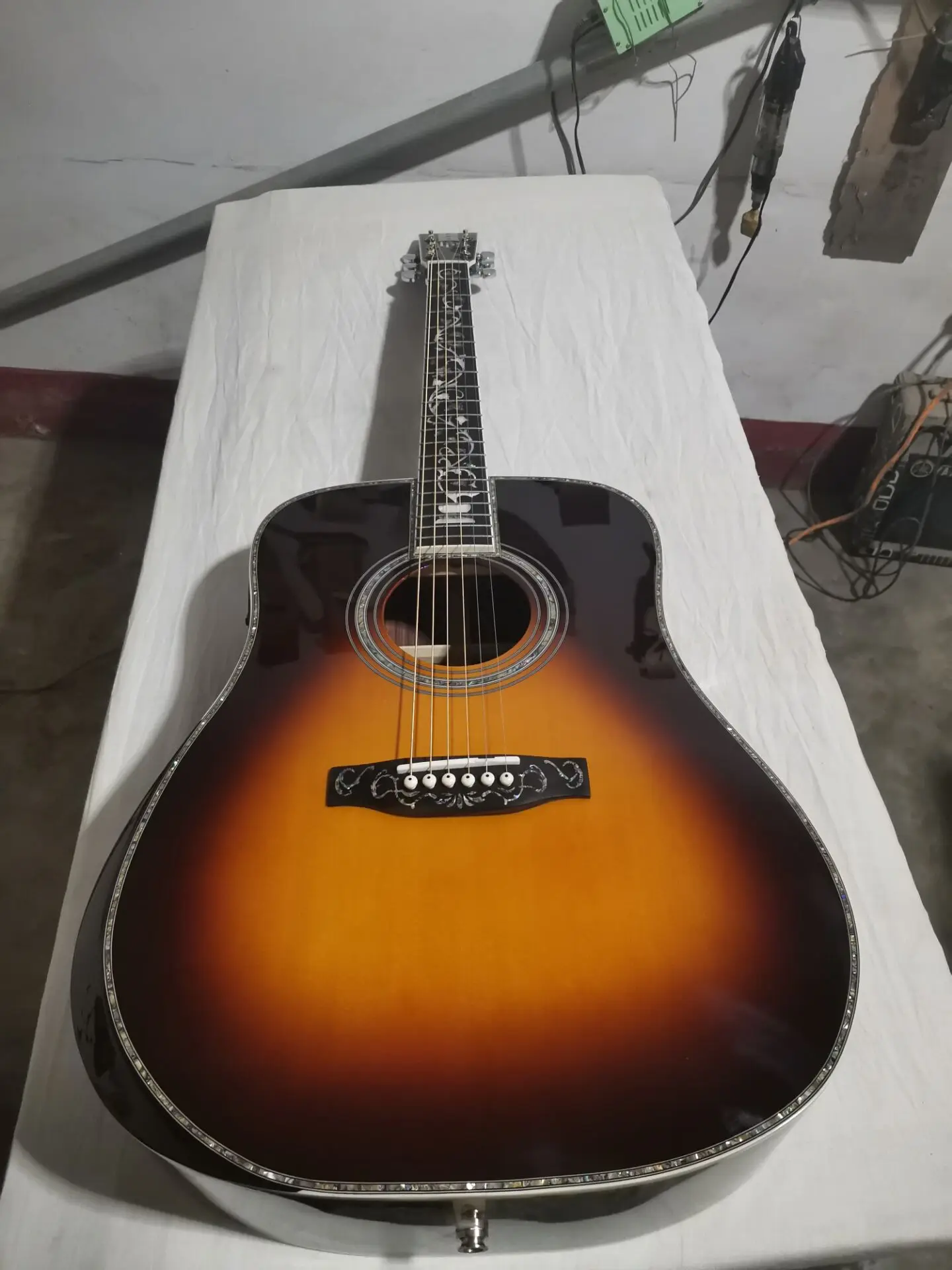 free shipping professional custom guitar armrest acoustic guitar dreadnought 41" solid fancy