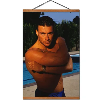 

Jean-Claude Van Damme Poster Hanging Scroll Canvas Painting With Solid Wood Decoration