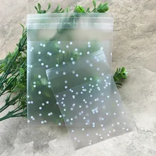 100 Uds bolsas de plástico Celofán transparente Polka Dot Candy bolsa para regalar galletas con bolsa autoadhesiva DIY bolsas de celofán para fiesta