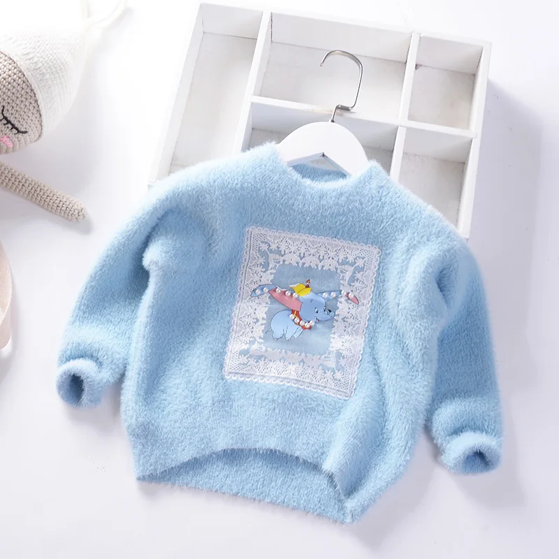 

Girls Sweaters 2019 Winter Wear New Style Imitation Mink Jacket Sweater 1-3 Year Old Baby Warm Coat Kids Sweaters
