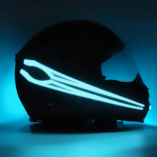 Light Sky Blue Motorcycle Helmet Light Strip 2pcs - Color: Light Sky Blue