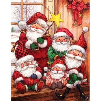 

5D Diamond Embroidery Cartoon Santa Claus Full Drill Square Round Christmas Diamond Painting Decorations for Home Xms Gift