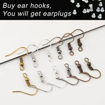 

DC 200pcs/lot Multi Color Copper Ear Wire Hook Diy Jewelry Accessories for DIY Earrings Hooks Making Findings Handmade Earrings