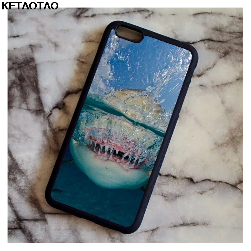 Прозрачный Чехол KETAOTAO Cool Fish Shark для samsung galaxy S4 S5 S6 S7 S8 S9 S10 edge Note Мягкий ТПУ резиновый силиконовый - Цвет: Прозрачный