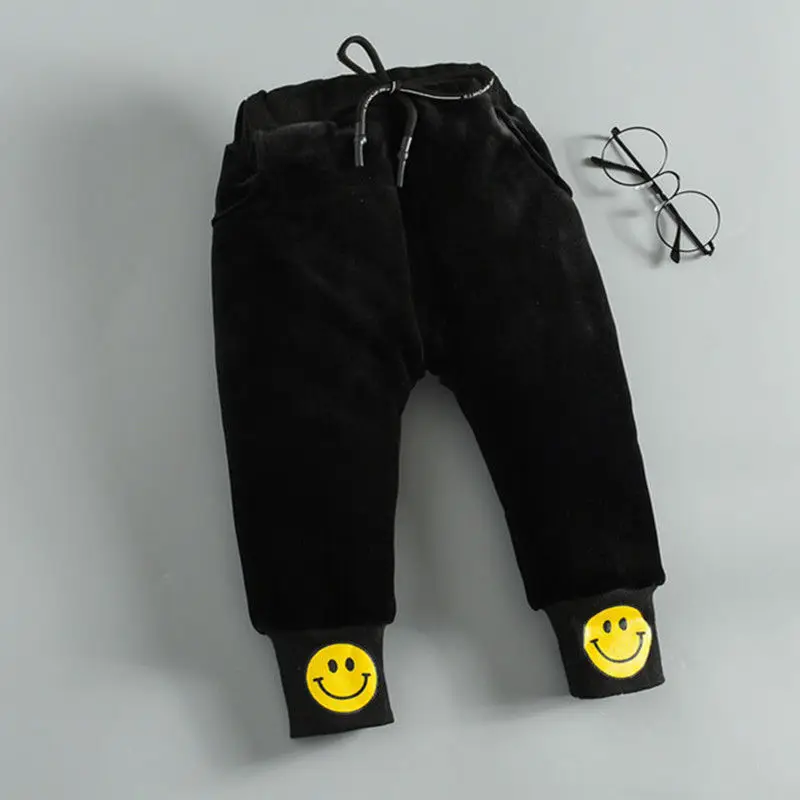 Зимние теплые штаны для мальчиков детские модные хлопковые плотные бархатные брюки для маленьких мальчиков, повседневная спортивная Снежная одежда для детей 2, 3, 4, 5 лет