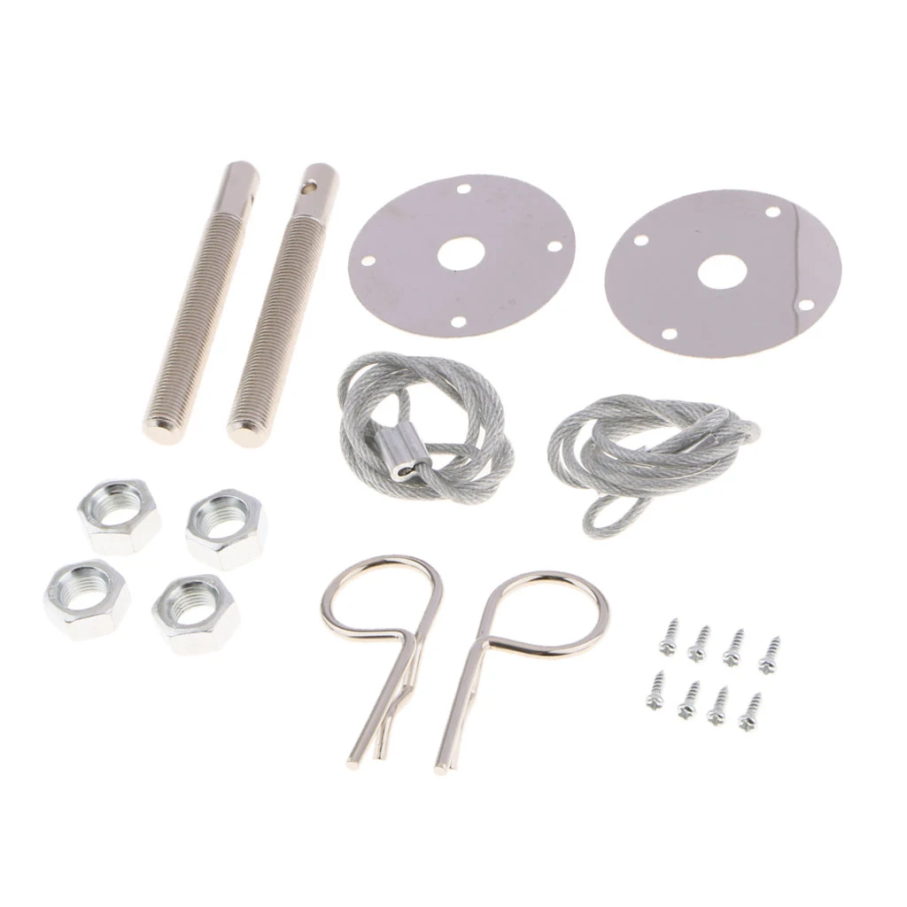 Universal Car Plus Flush Hood Latch Pin Kit Racing Auto Engine Locks Bonnet Locking Hood Kit