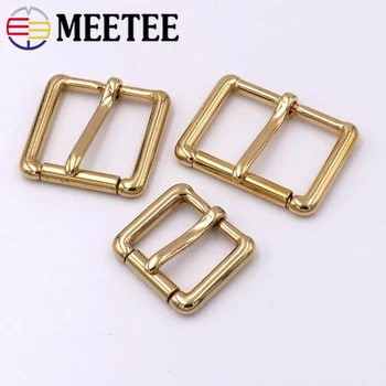 

Meetee 2/5pcs ID20/25/32/38mm Brass Roller Pin Buckles Copper Belt Buckle Head DIY Bags Strap Adjust Pin Hook Luggage Hardware