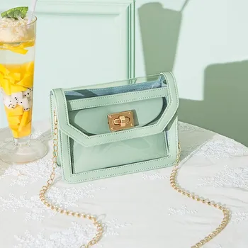 

Summer Small Box Crossbody Bags For Women Unqiue Lock Handbags +Clutch Bag Ladies Shoulder Messenger Bags 2020 Green #20