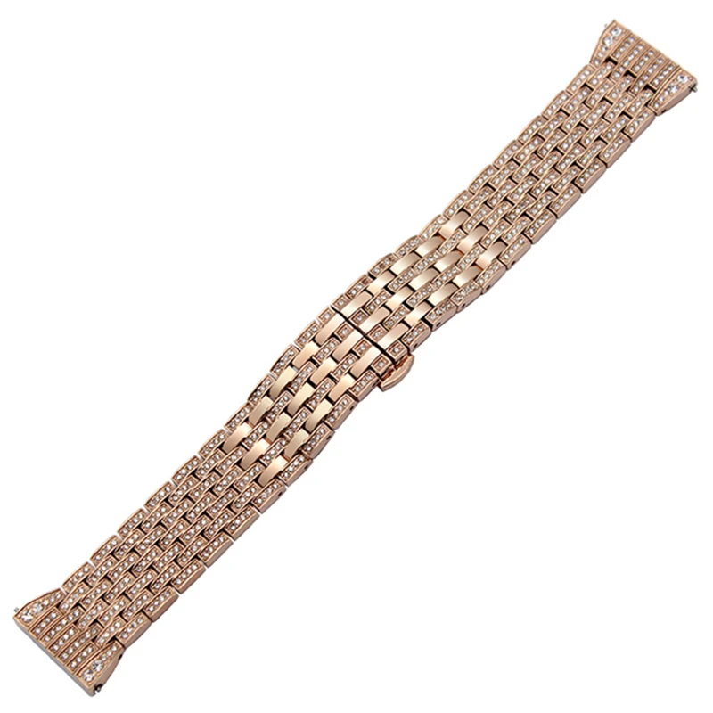 Ремешок для часов из нержавеющей стали 20 мм 22 Samsung Gear S3 S2 Classic Frontier Crystal Rhinestone Diamond