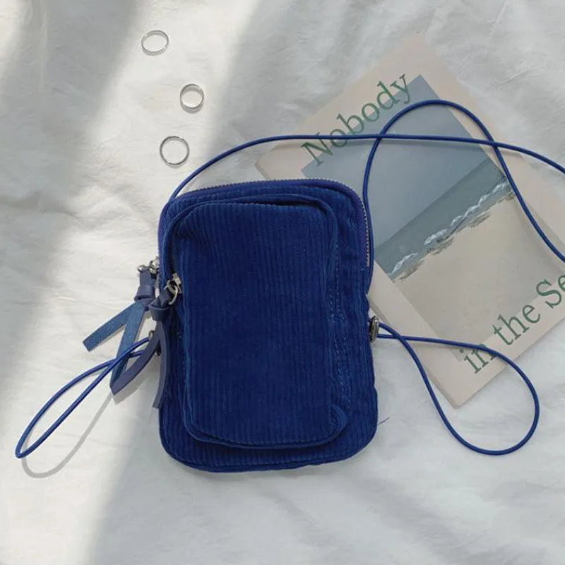 Модные однотонные Вельветовые женские сумки через плечо новые дизайнерские сумки дикие сумки-мессенджеры для женщин женские повседневные сумки - Цвет: Синий