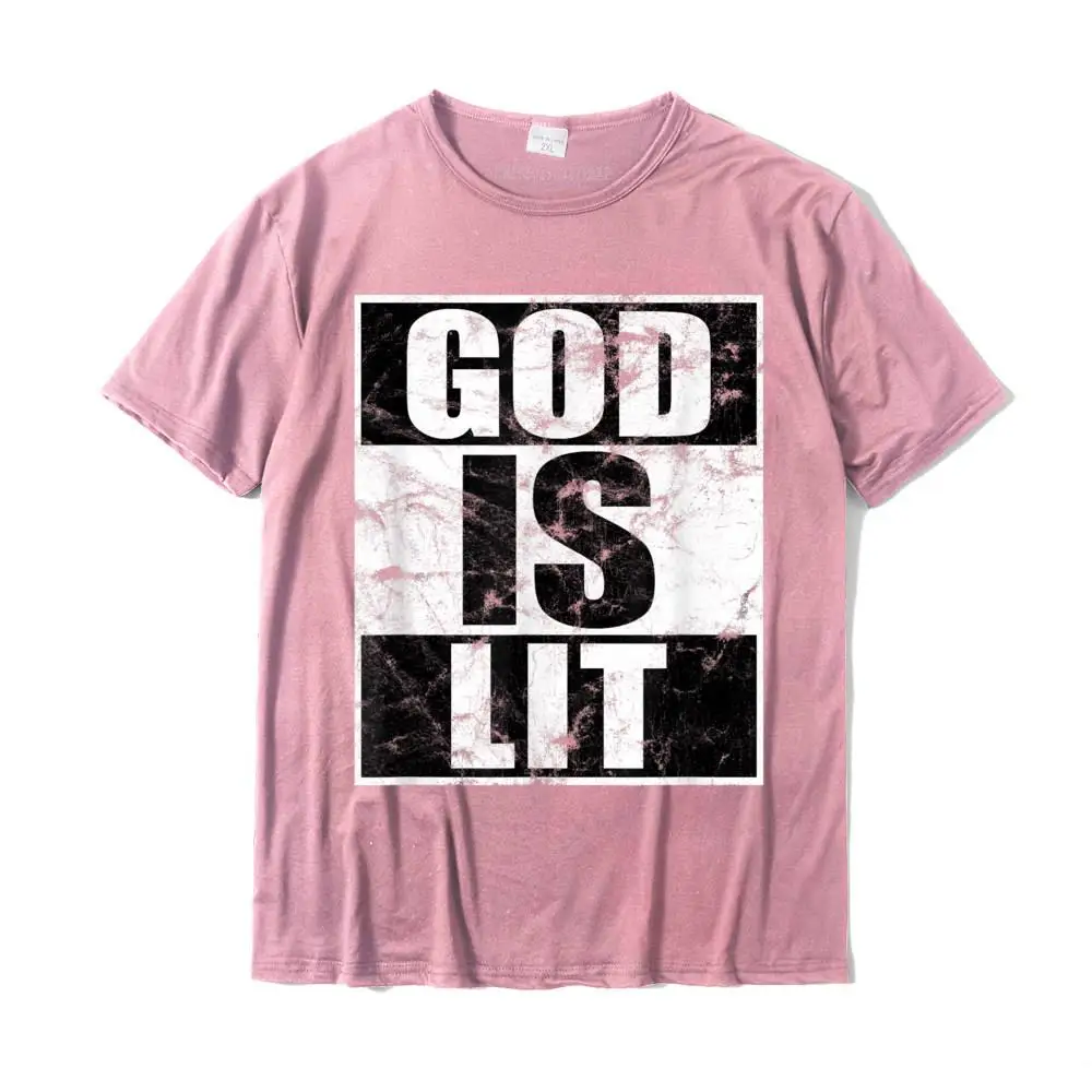 Summer Casual T-shirts for Adult Cotton Fabric Summer Tops & Tees Custom T Shirt Short Sleeve Faddish O-Neck Drop Shipping God Is Lit Cool Christian T-Shirt Funny Gift Men T-Shirt__MZ15349 pink