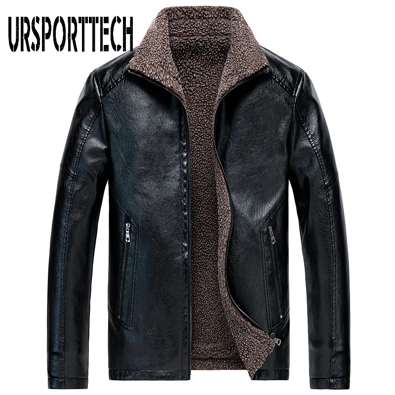 

2020 Autumn Winter Fur Leather Jacket Mens Plus Size 8XL PU Leather Jackets Men Faux Fur Thick Warm Long PU Jacket Coats 6xl 7xl