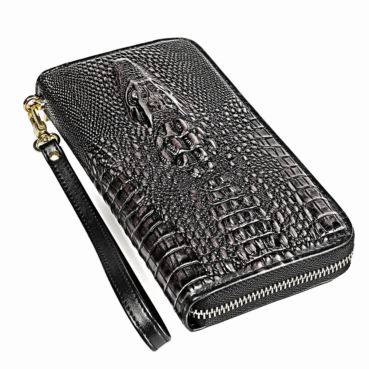 916 Silver Crocodile Новые женские кошельки из натуральной кожи, Длинная женская кожаная сумочка, карман для сотового телефона, Дамский кошелек, роскошный держатель для карт, Carteira Feminina - Цвет: 916 Silver Crocodile