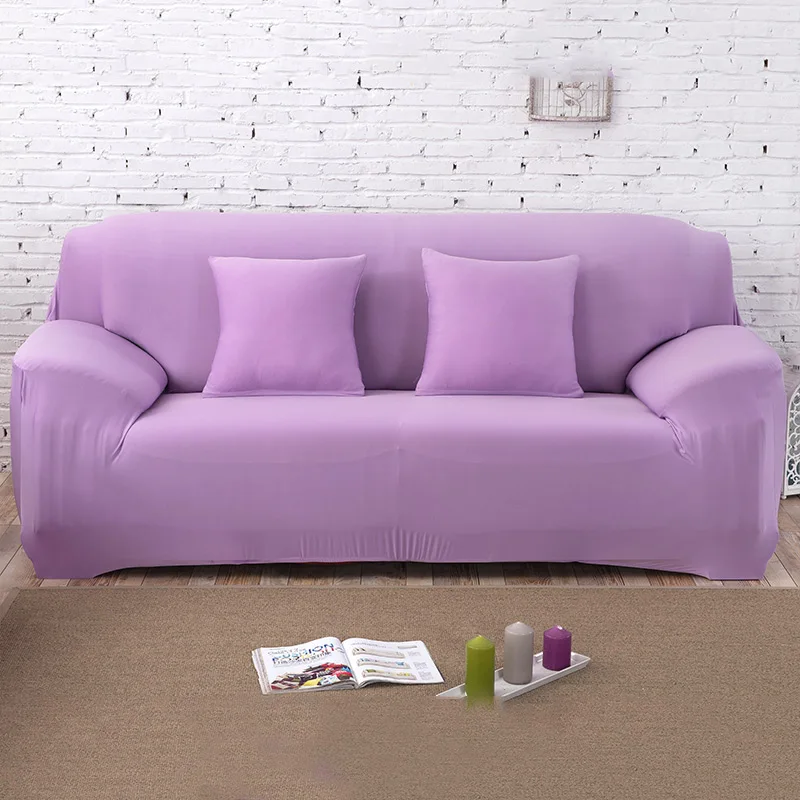 15-Light violet Одноцветные Угловые чехлы для диванов для гостиной, эластичные чехлы для диванов, u-образные чехлы для диванов, L форма d, растягивающиеся 1, 2, 3, 4 места, для собак, домашних животных - Цвет: 15-Light violet