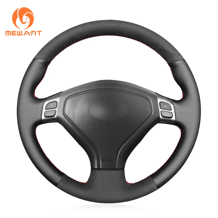 MEWANT Black Artificial Leather Car Steering Wheel Cover for Subaru Forester Outback 2005 2007 Legacy 2005 2006 2007