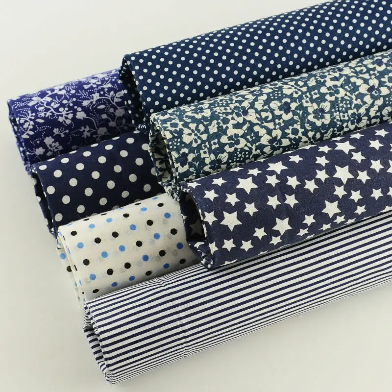 100% хлопок 7 шт./лот темно синий цвет простой и узор стеганый метр|100% cotton fabric|cotton