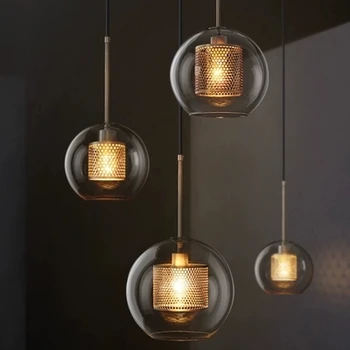 

nordic deco chambre crystal Home Decoration E27 Light Fixture bedroom LED pendant lights deco maison pendant lights