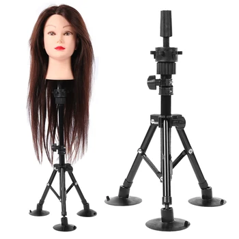 

Wig Head Stand Mannequin Tripod Hairdressing False Head Mold Stand Bracket Black Wig Head With Stand Hair Styling Tool